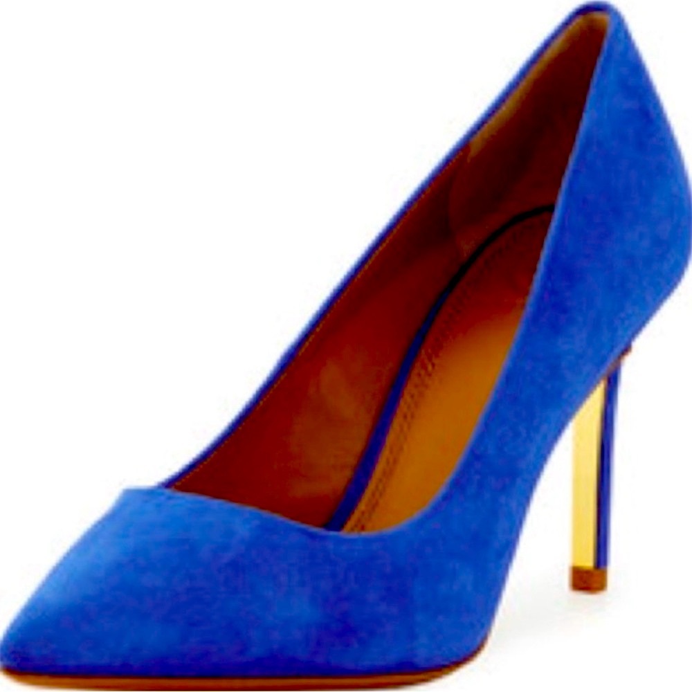 EUC Tory Burch Elana Navy Blue Suede Pumps